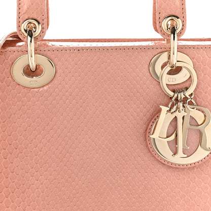 Christian Dior Snakeskin Small Lady Dior Pink 8 of 11