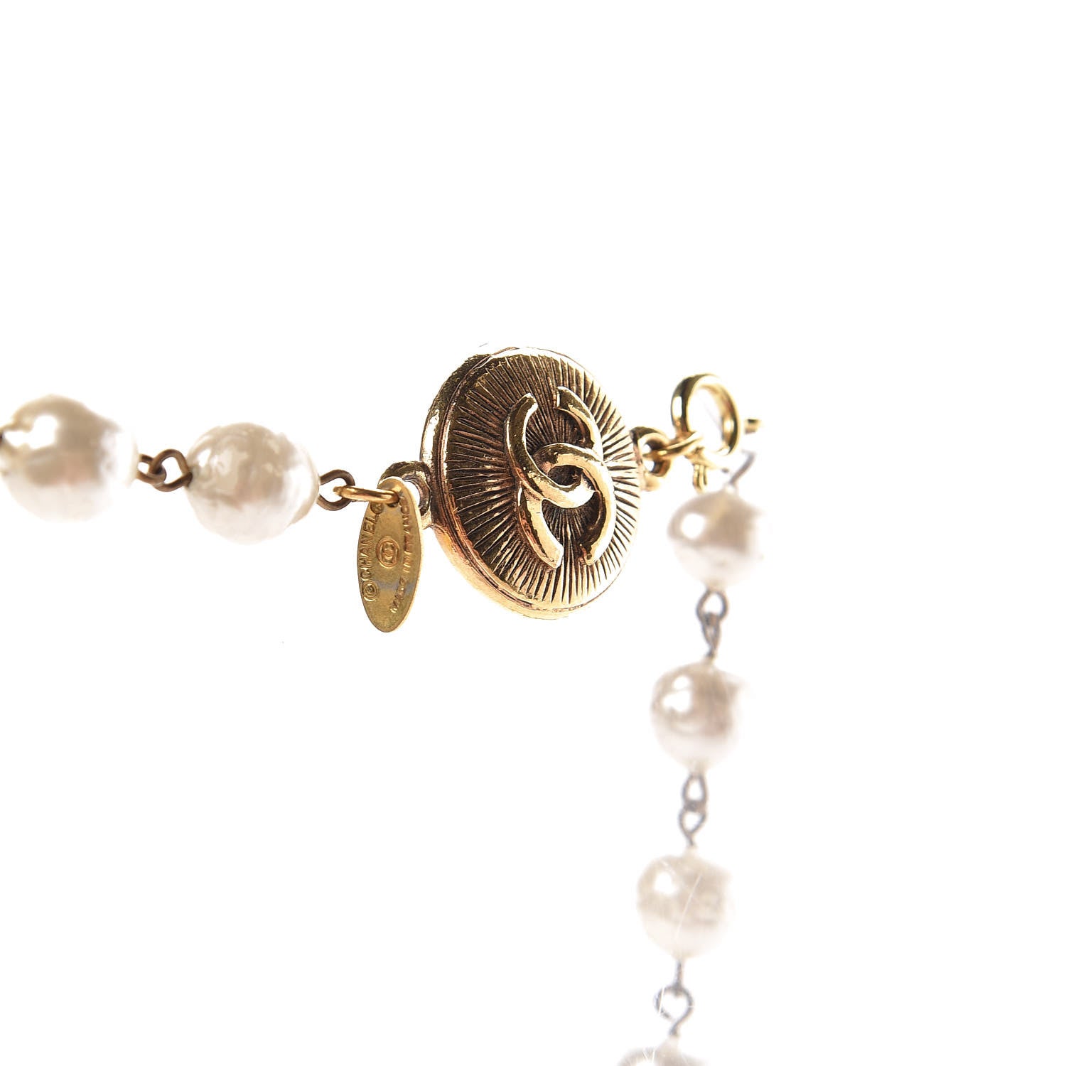 Chanel Pearl CC Short Necklace Gold 4 of 5