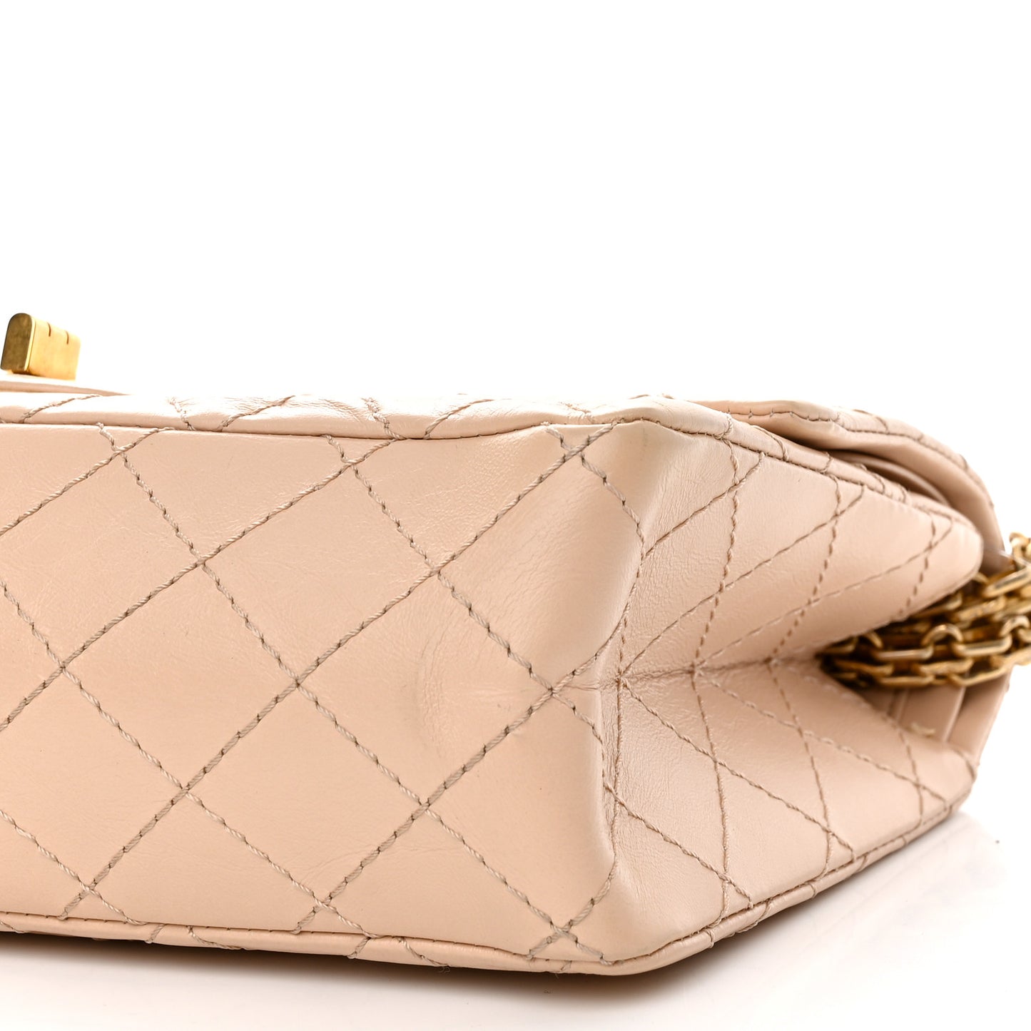 Aged Calfskin Quilted 2.55 Reissue 225 Flap Beige