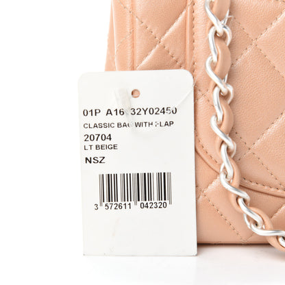 Chanel Metallic Lambskin Quilted Mini Flap Beige 16 of 17