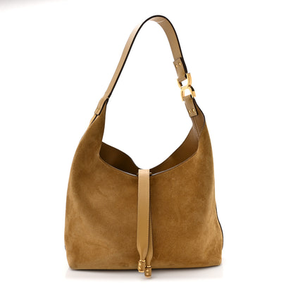 Chloe Suede Calfskin Small Marcie Hobo Bag Gold Khaki 1 of 10