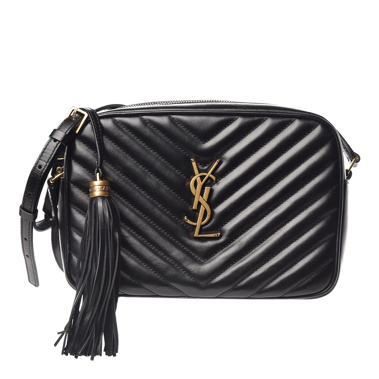 Calfskin Matelasse Monogram Lou Camera Bag Black