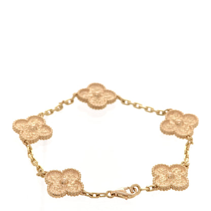 Van Cleef & Arpels 18K Rose Gold 5 Motifs Vintage Alhambra Bracelet 5 of 8