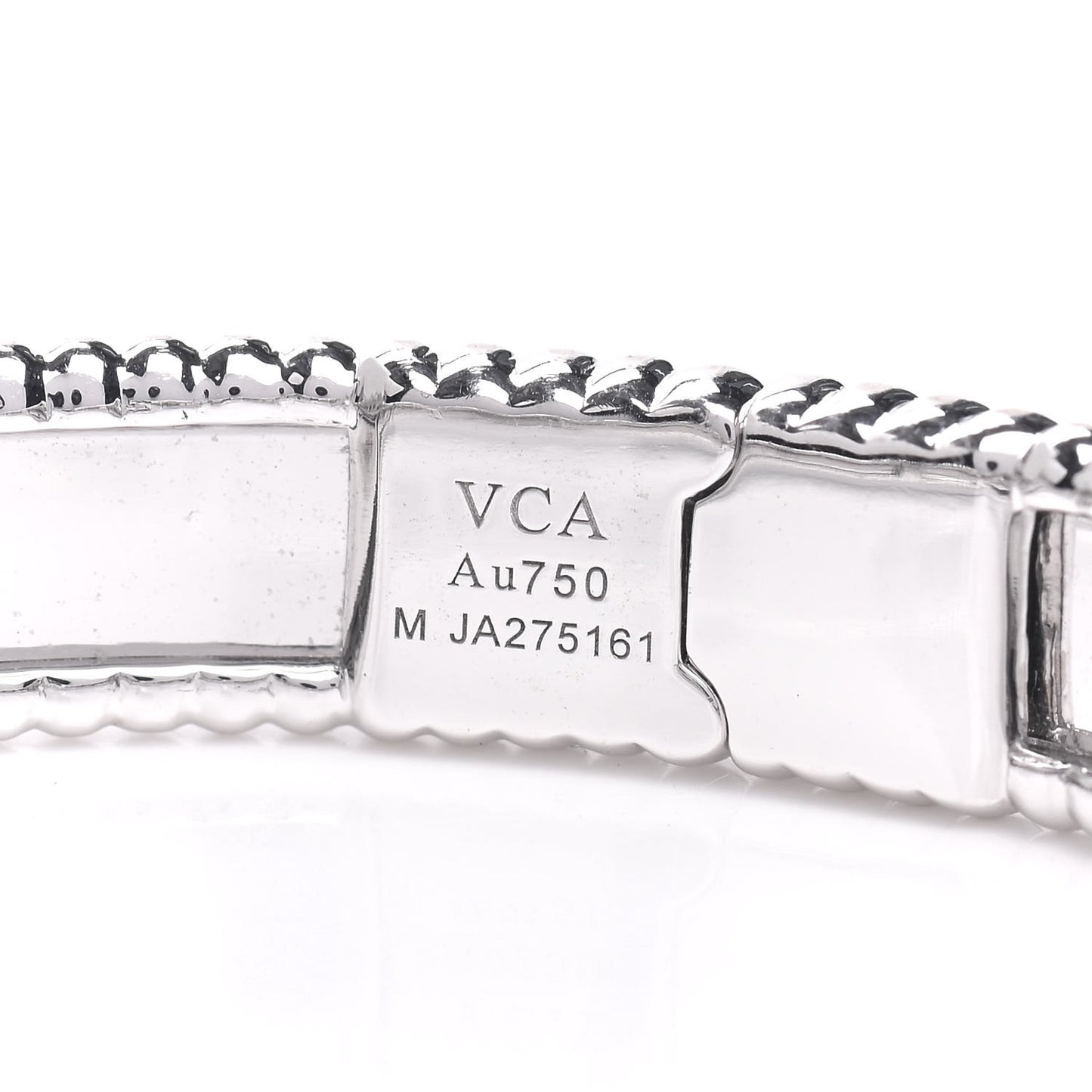 18K White Gold Perlee Signature Bangle Bracelet M