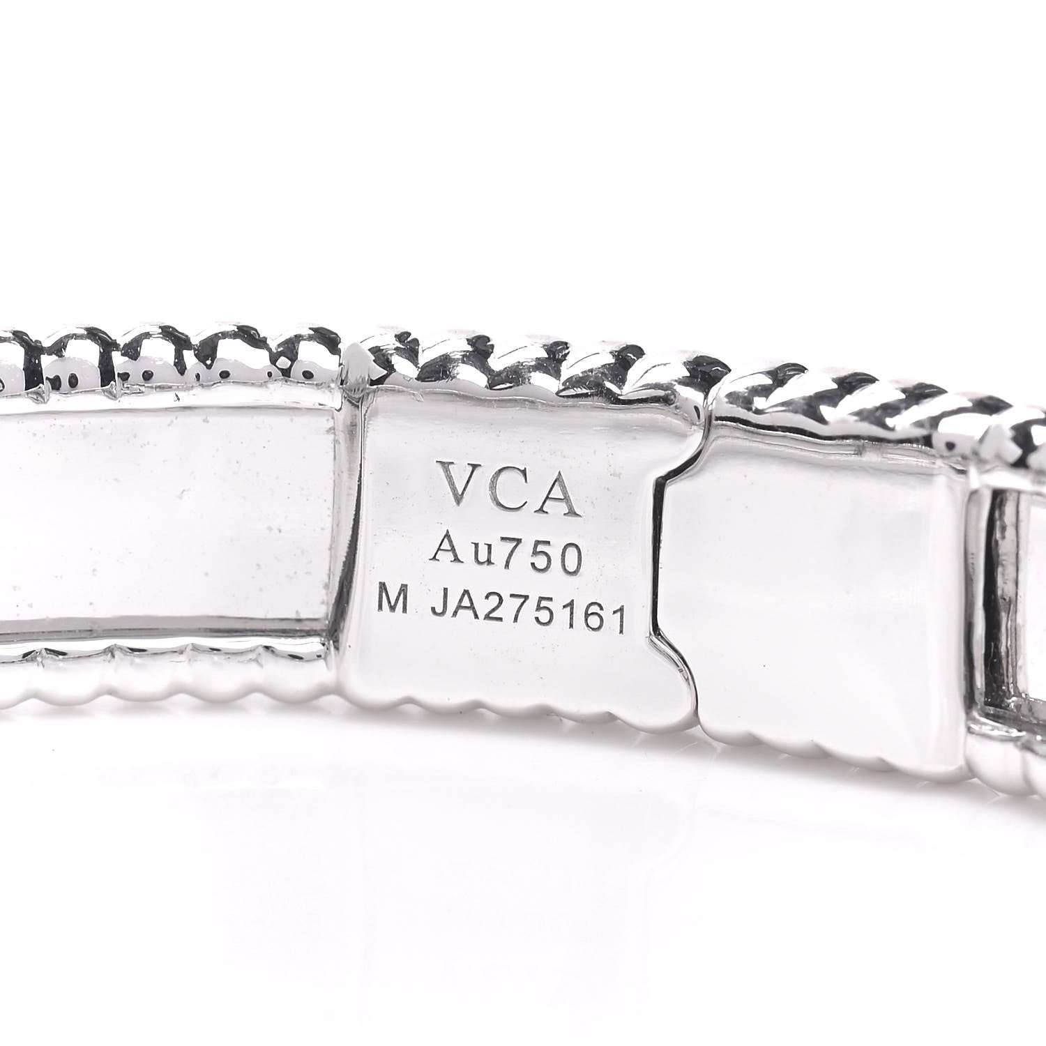 Van Cleef & Arpels 18K White Gold Perlee Signature Bangle Bracelet M 4 of 5