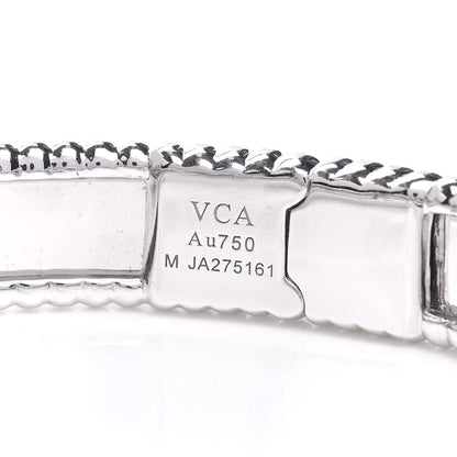 Van Cleef & Arpels 18K White Gold Perlee Signature Bangle Bracelet M 4 of 5