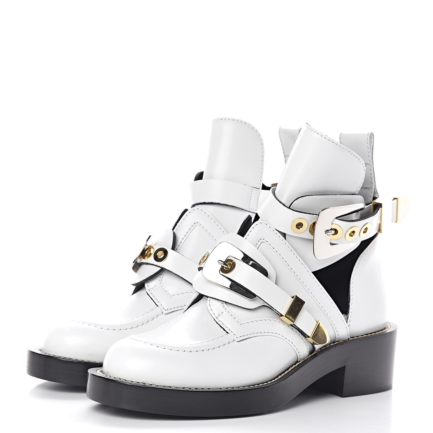 Balenciaga Brushed Calfskin Ceinture Ankle Boots 36.5 White 3 of 9