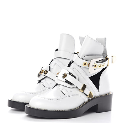 Balenciaga Brushed Calfskin Ceinture Ankle Boots 36.5 White 3 of 9