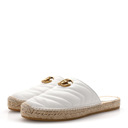 Gucci Nappa Matelasse GG Marmont Espadrille Slippers 40 Great White 4 of 10