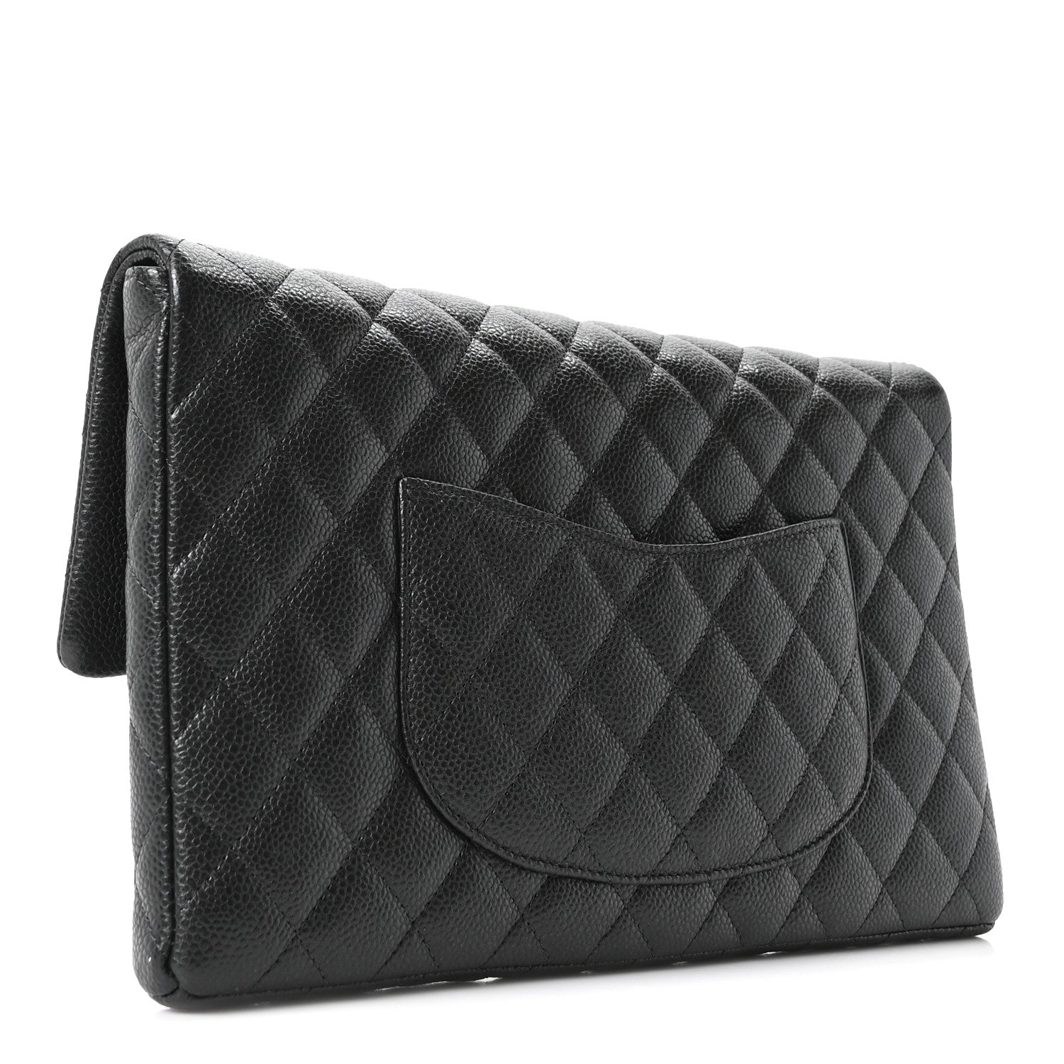 Chanel Caviar Quilted Flap Clutch Dark Grey 3 of 11