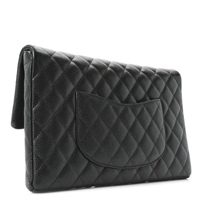 Chanel Caviar Quilted Flap Clutch Dark Grey 3 of 11