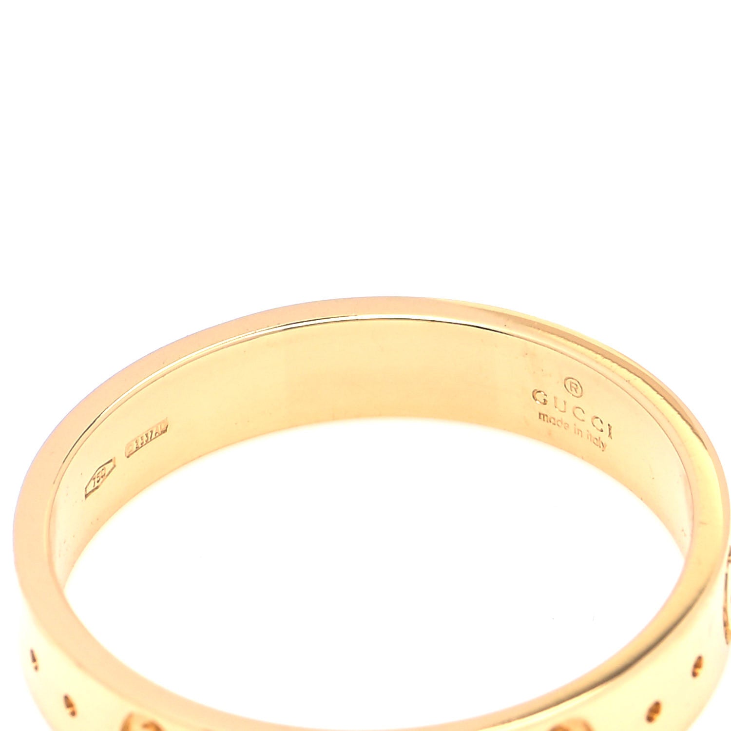 Gucci 18K Yellow Gold 4mm Icon Thin Band Ring 60 9 4 of 5