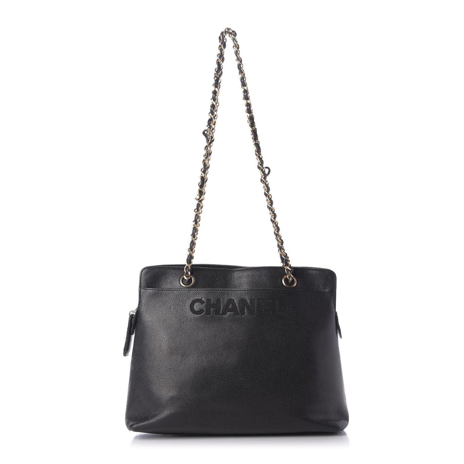Chanel Caviar Logo Shoulder Bag Black 1 of 9