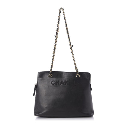 Chanel Caviar Logo Shoulder Bag Black 1 of 9