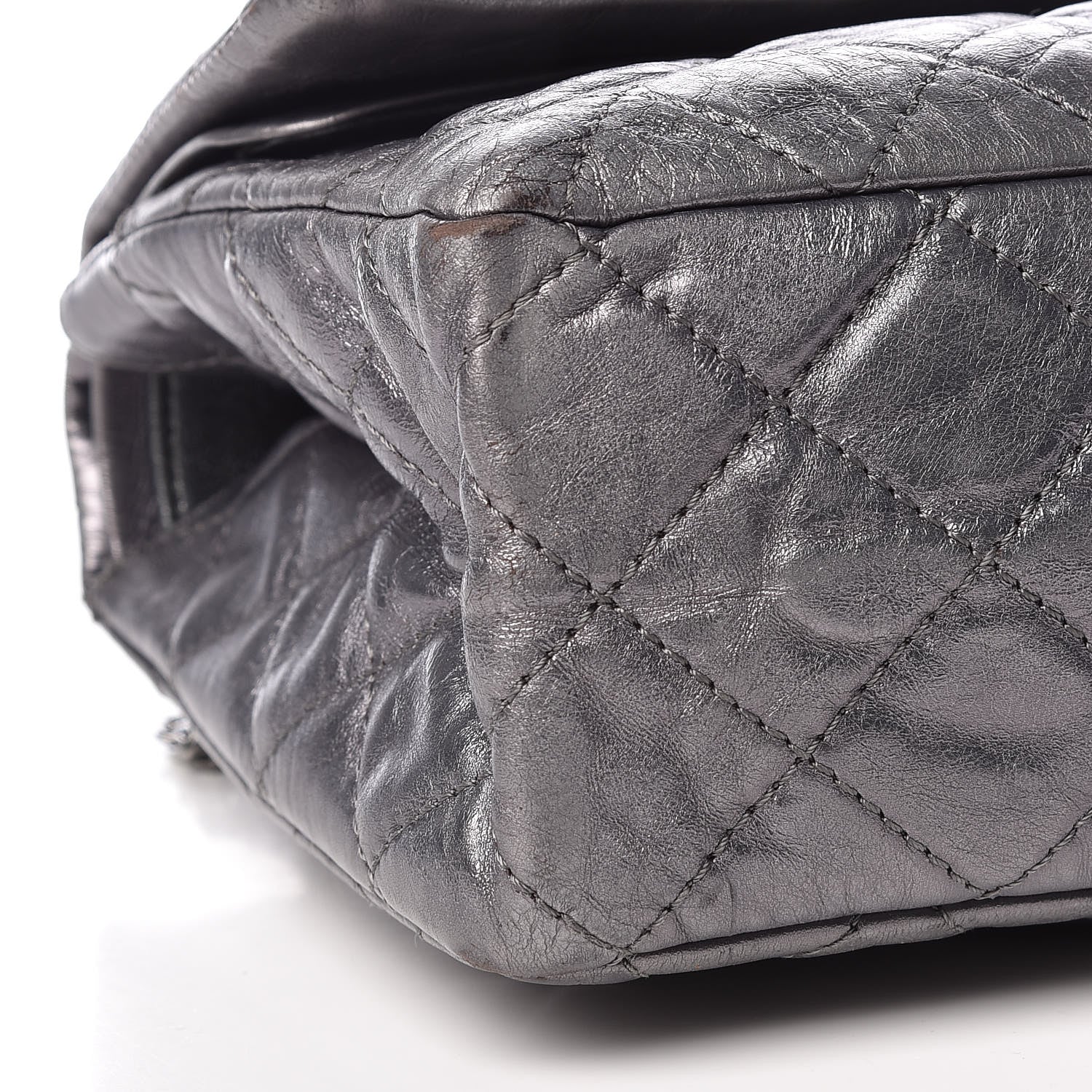 Chanel Metallic Aged Calfskin Quilted 2.55 Reissue 227 Flap Dark Silver 8 of 20