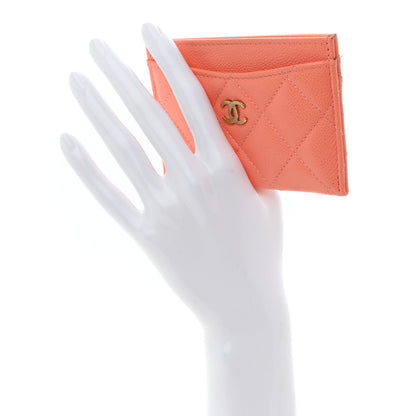 Chanel Caviar Quilted Card Holder Orange 2 of 8