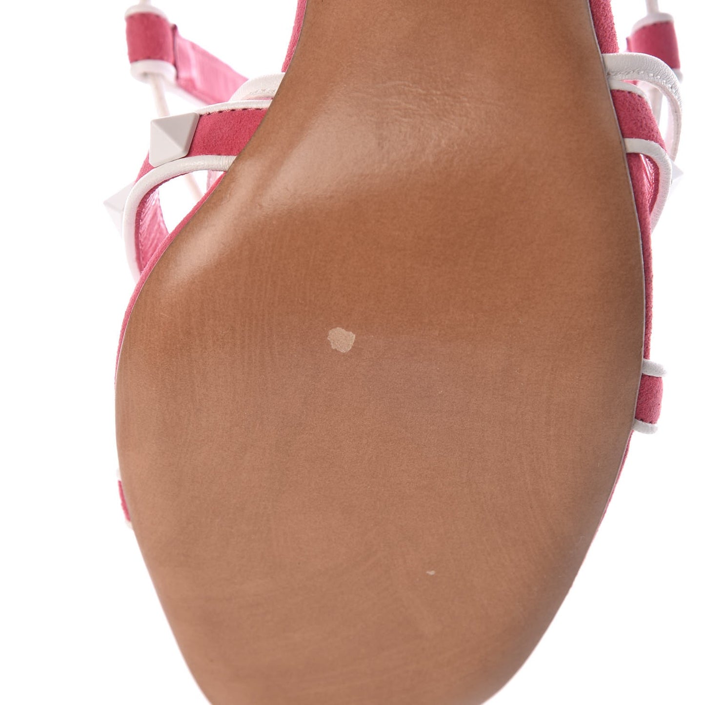 Suede Free Rockstud Crisscross Slingback 85mm Sandals 39 Shadow Pink Optic White