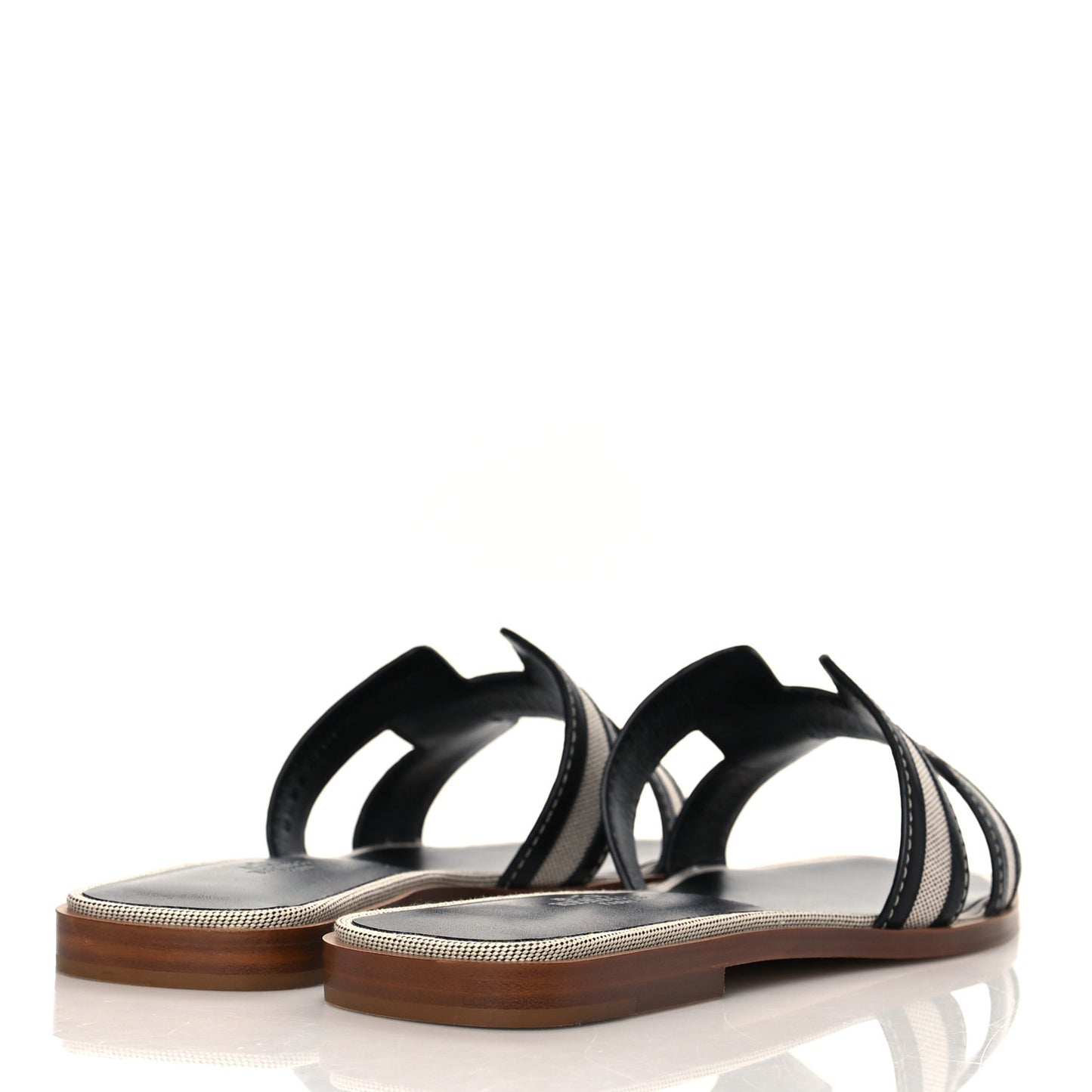 Calfskin Canvas Oran Sandals 39 Black
