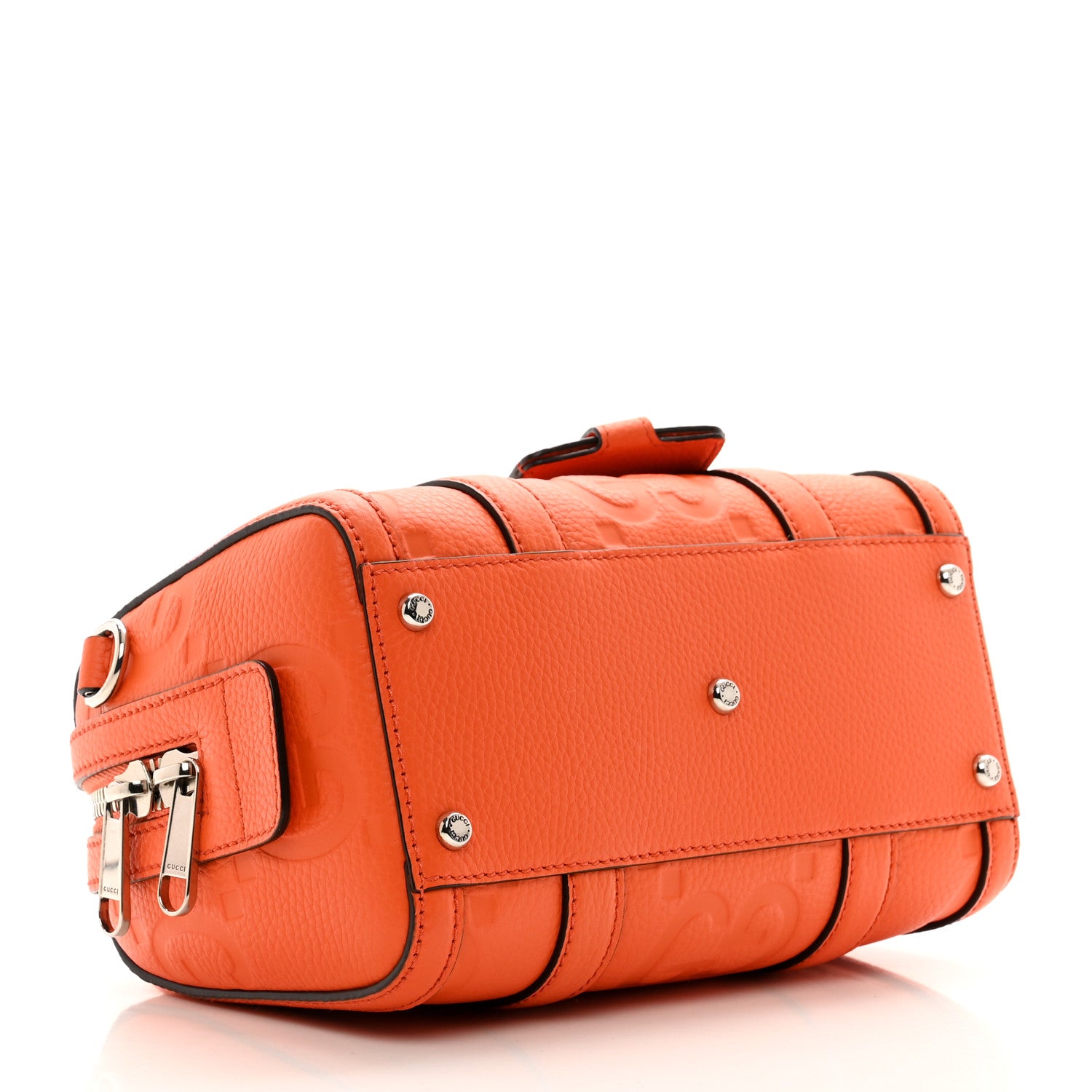 Gucci Piuma Calfskin Jumbo GG Embossed Mini Duffle Bag Good Orange 4 of 9