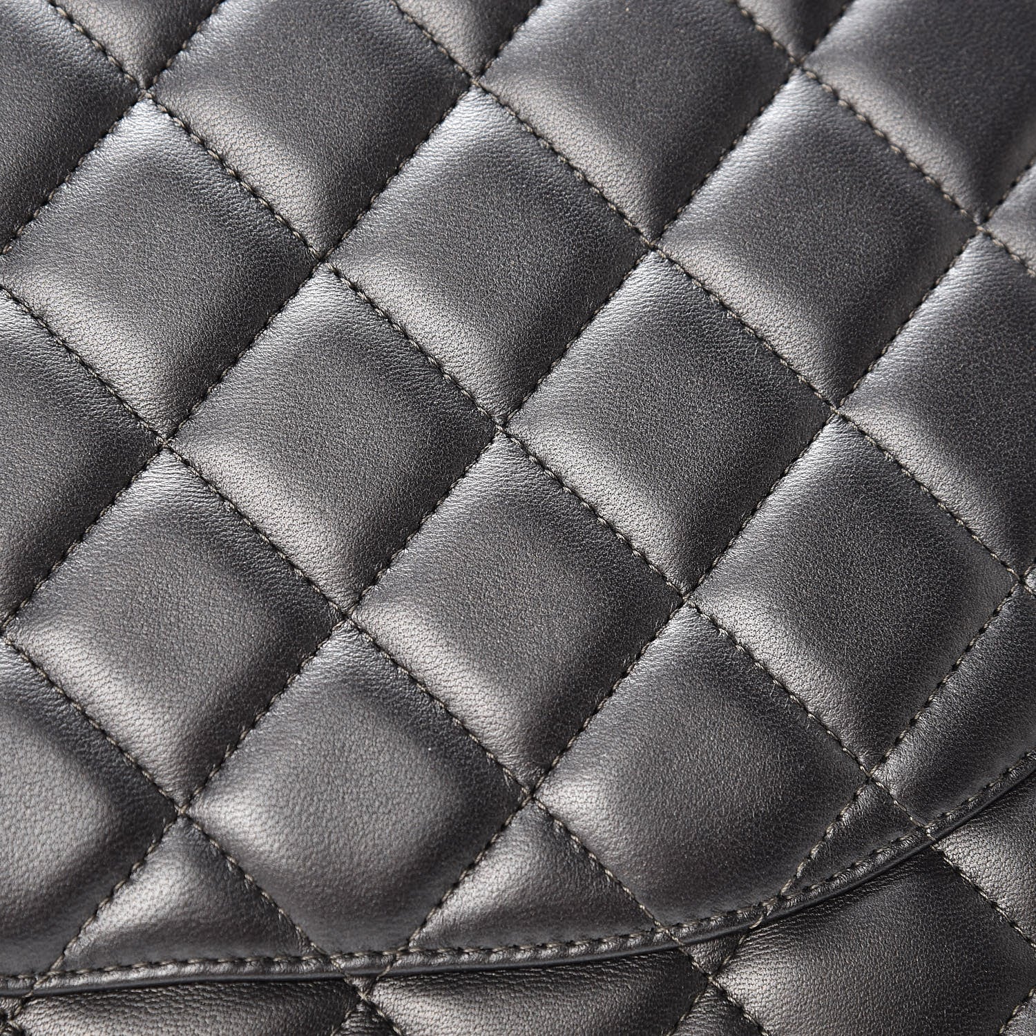 Chanel Metallic Lambskin Quilted Maxi Single Flap Dark Grey 18 of 21