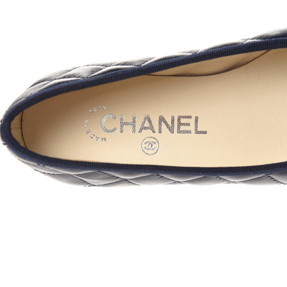 Chanel Lambskin Quilted CC Cap Toe Ballerina Flats 35 Navy 6 of 9