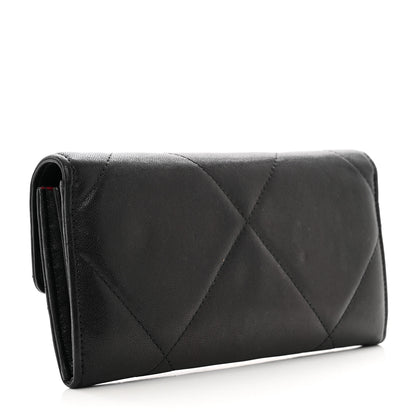 Chanel Lambskin Quilted Chanel 19 Flap Wallet Black 3 of 9