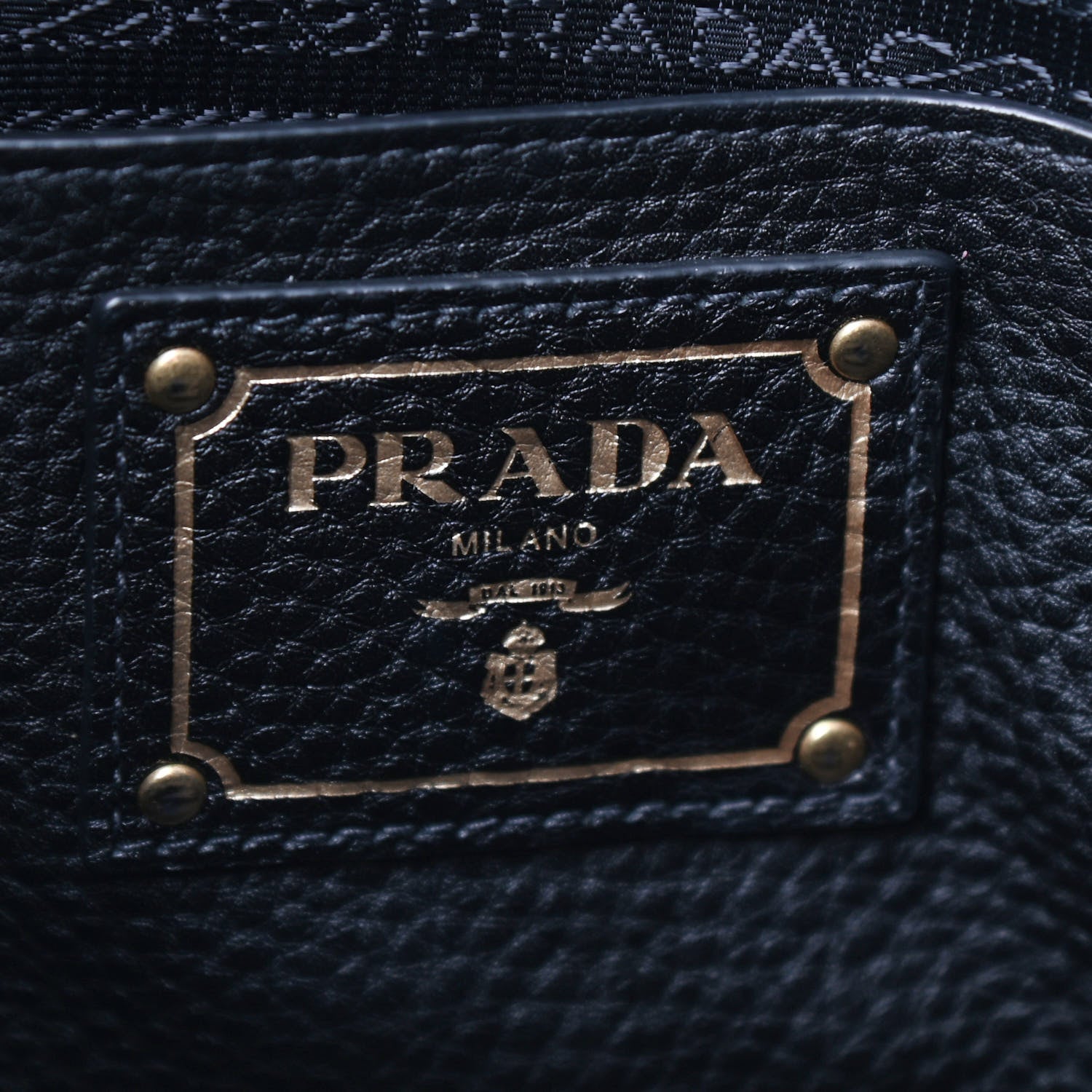 Prada Vitello Daino Tote Black 6 of 9