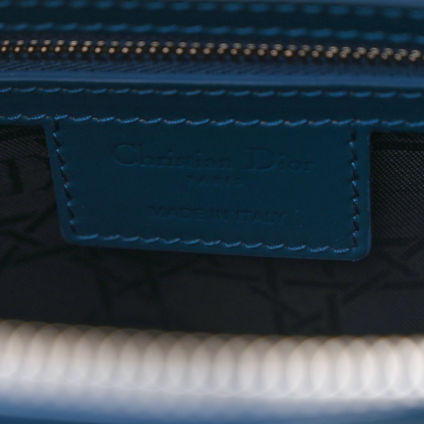 Patent Cannage Large Lady Dior Blue