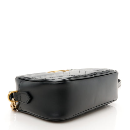 Gucci Calfskin Matelasse Small GG Marmont Chain Shoulder Bag Black 4 of 11