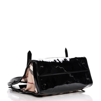 Burberry Patent Trim Supernova Check Ashmore Tote Black 4 of 12
