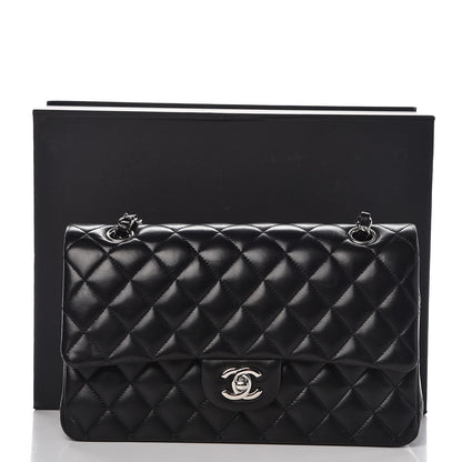Chanel Lambskin Quilted Medium Double Flap Black 9 of 9