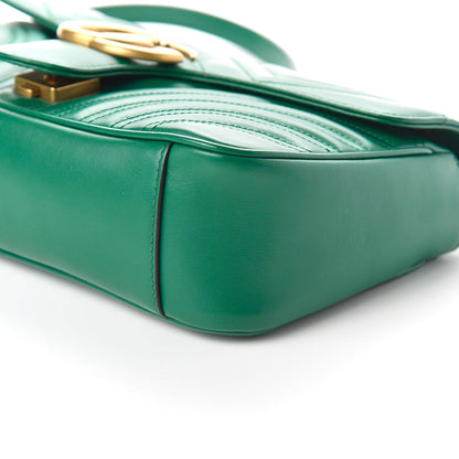 Gucci Calfskin Matelasse Small GG Marmont Shoulder Bag Emerald Green 7 of 10