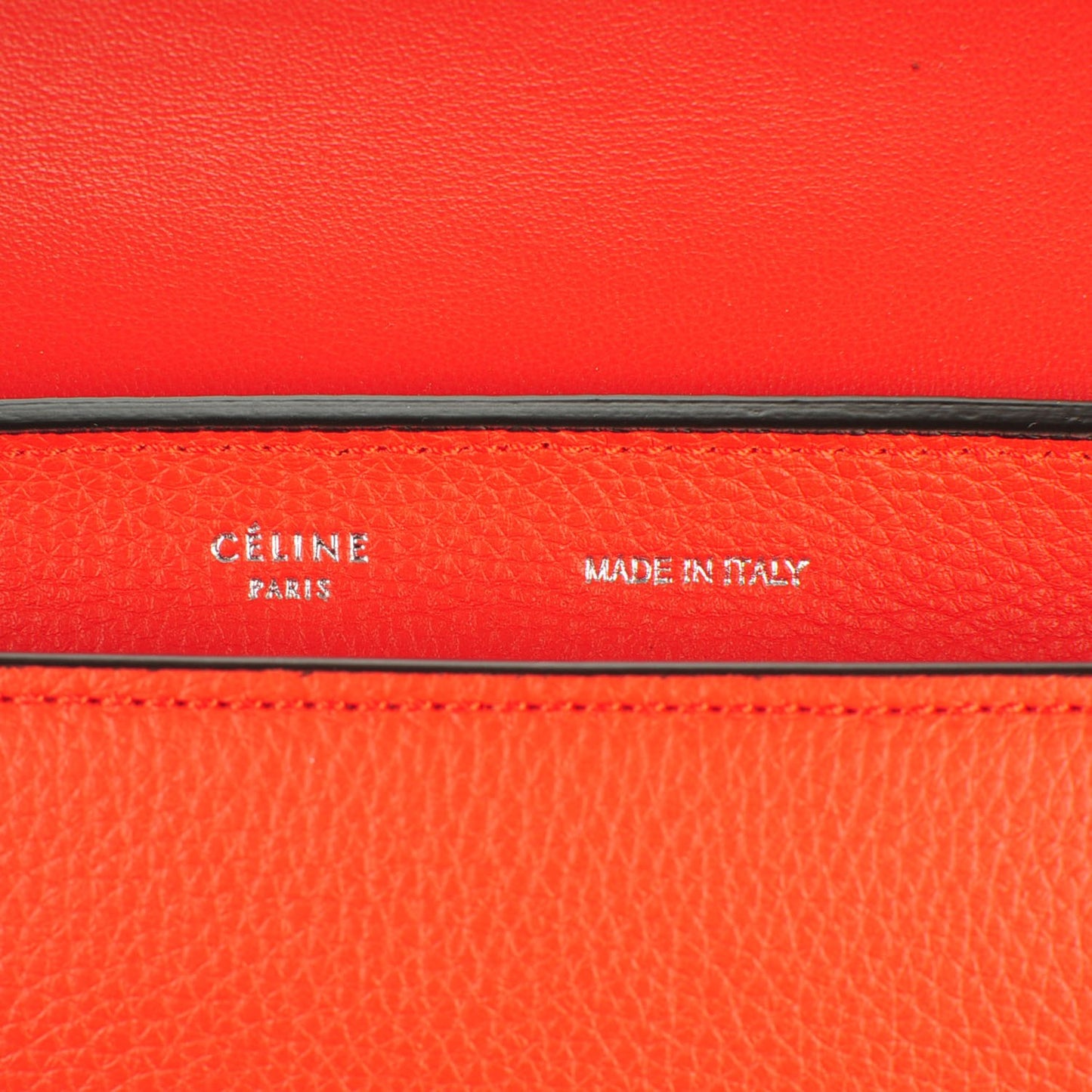 Drummed Calfskin Suede Medium Trapeze Vermillion