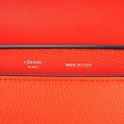 Celine Drummed Calfskin Suede Medium Trapeze Vermillion 5 of 7
