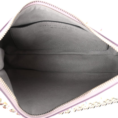 Stella McCartney Holographic Faux Leather Mini Zip Spike Falabella Silver 5 of 9