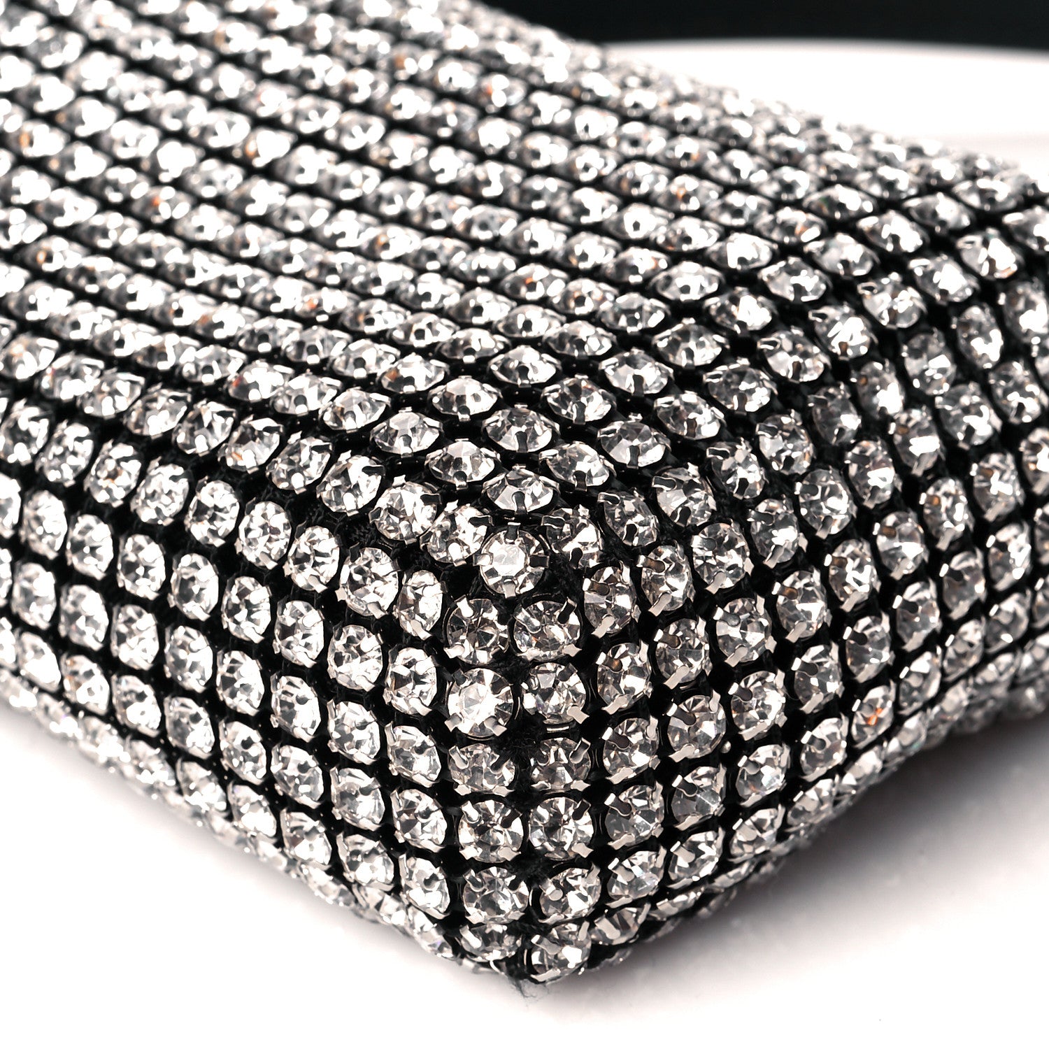 Alexander Wang Mesh Crystal Rhinestone Mini Heiress Pouch Black Silver 11 of 11