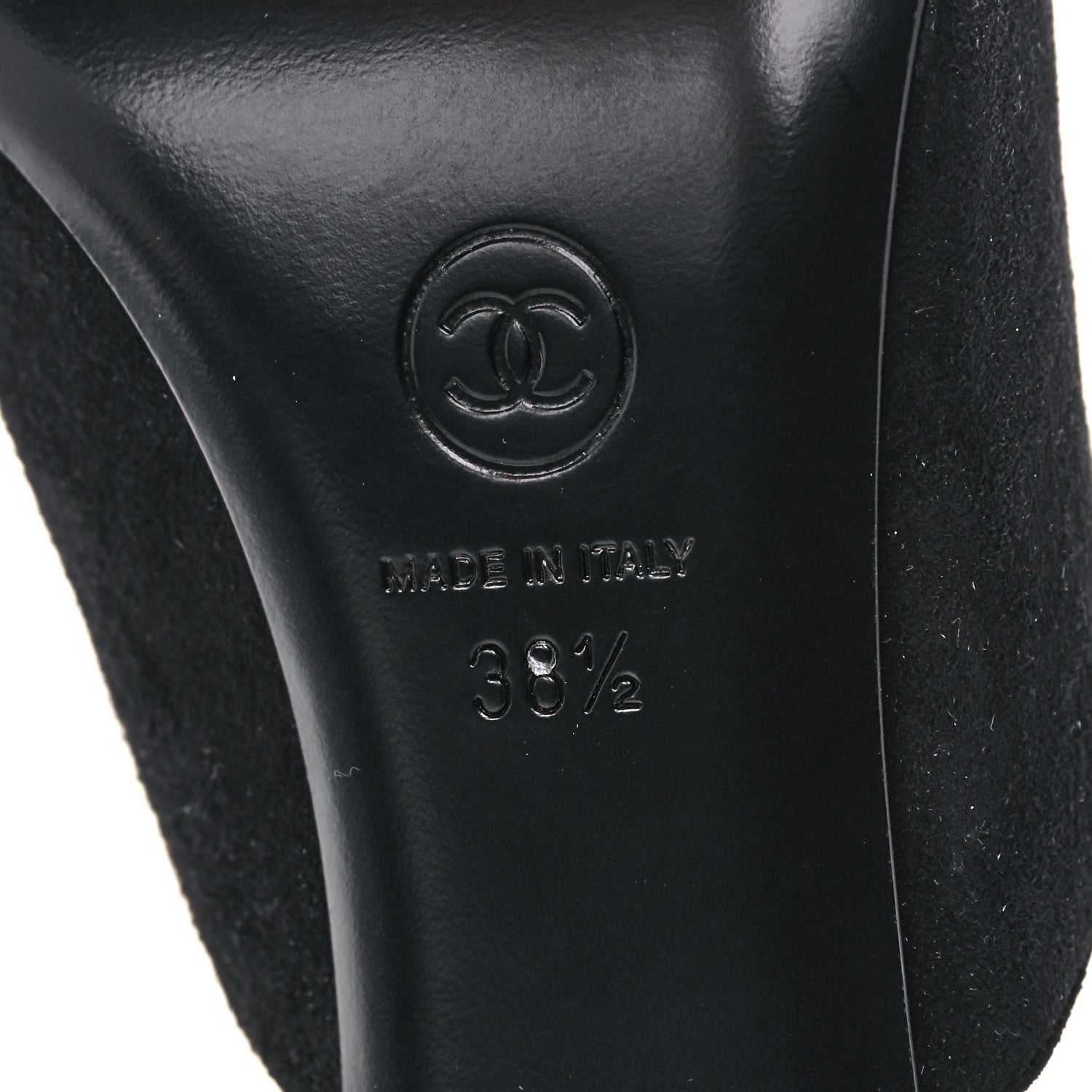 Chanel Suede Patent Calfskin Cap Toe Pearl Mule 38.5 Black 6 of 11