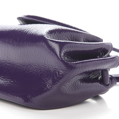 Bottega Veneta Patent Deerskin Small Beak Triangle Flap Shoulder Bag Raisin 8 of 8