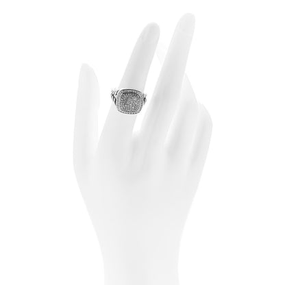 David Yurman Sterling Silver Diamond 11mm Albion Pave Ring 52 6 2 of 5