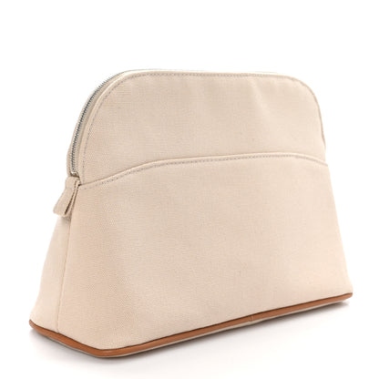 Hermes Cotton Canvas Bolide Travel Cosmetic Pouch MM Natural 3 of 9