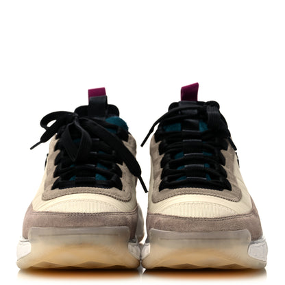 Chanel Suede Calfskin Nylon Grosgrain CC Sneakers 38 Beige Pink 2 of 7