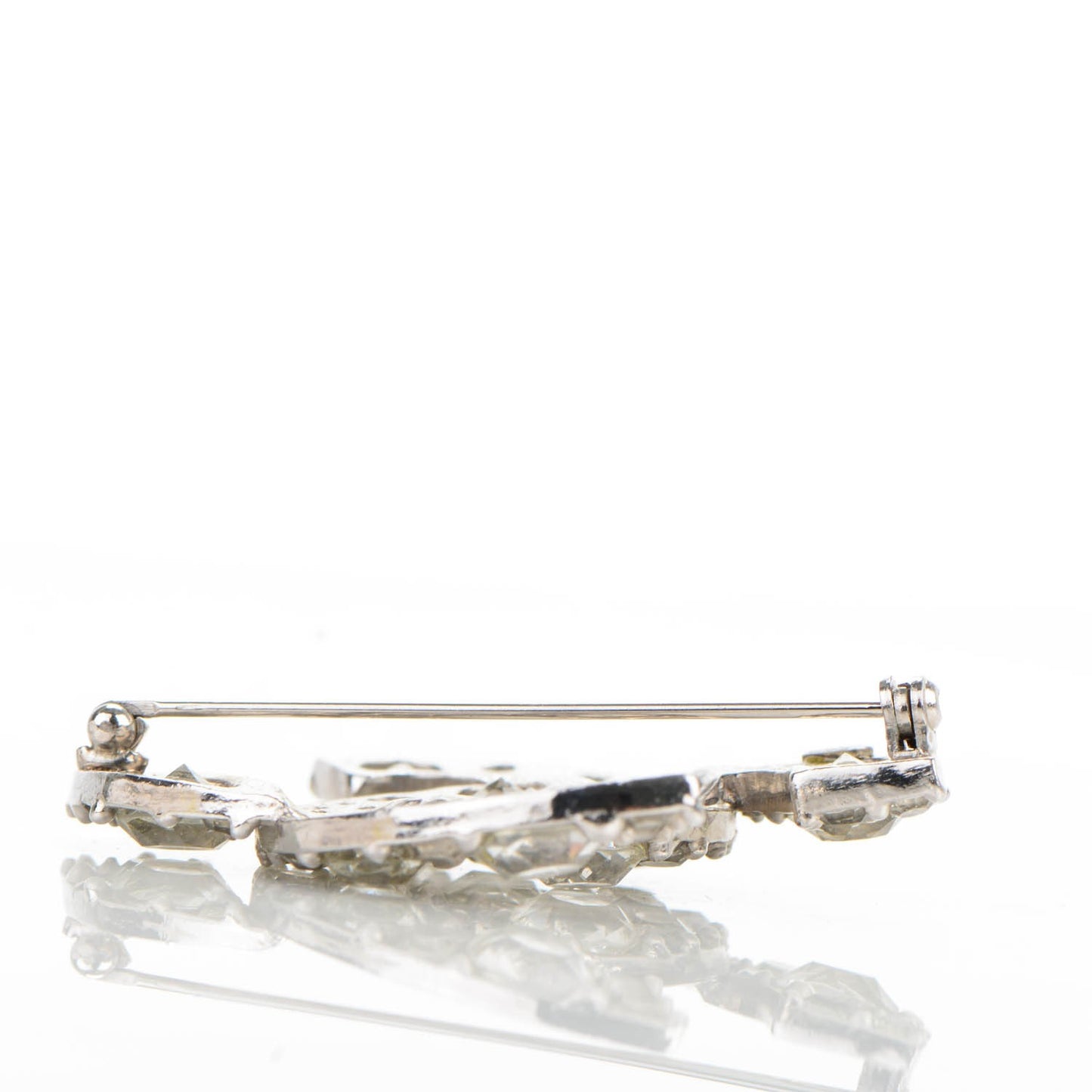 Crystal Large CC Brooch Silver