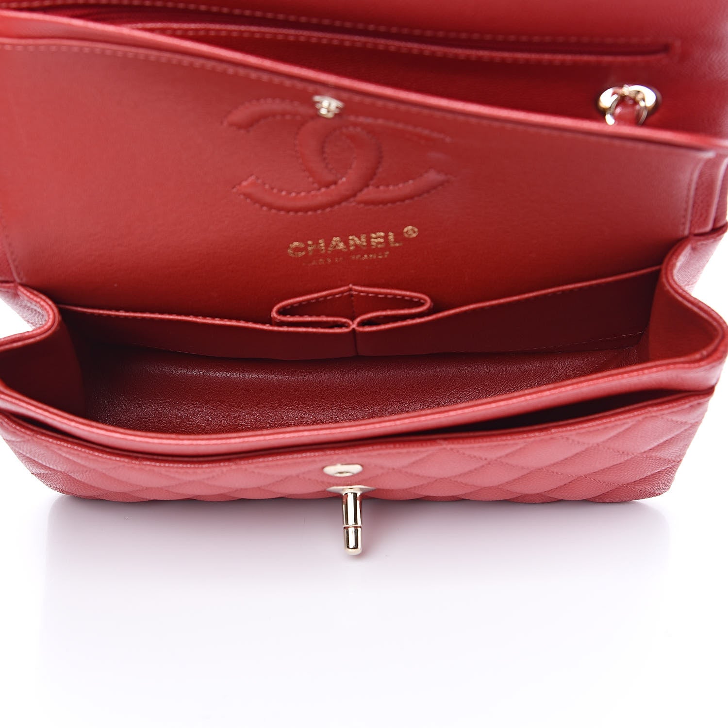 Chanel Caviar Quilted Small Double Flap Red 5 of 12
