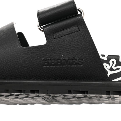 Hermes Epsom Calfskin Graff Hermes Mens Chypre Sandals 44 Black 6 of 10