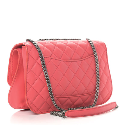 Chanel Lambskin Quilted Large Natural CC Flap Dark Pink 2 of 15
