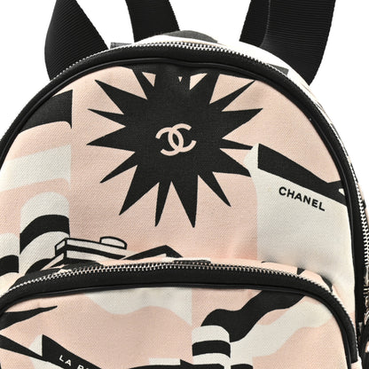 Chanel Canvas Cruise La Pausa Print Backpack Pink White Black 8 of 12