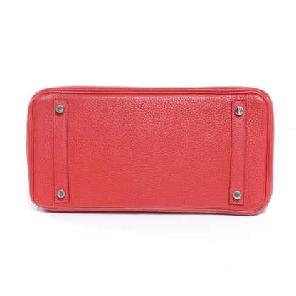Hermes Taurillon Clemence Birkin 30 Rouge Casaque 4 of 9