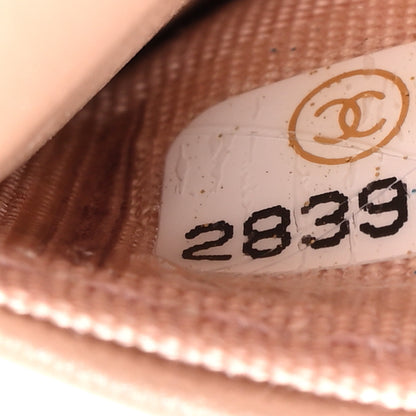 Chanel Caviar Camellia Embossed Wallet On Chain WOC Light Pink 7 of 11