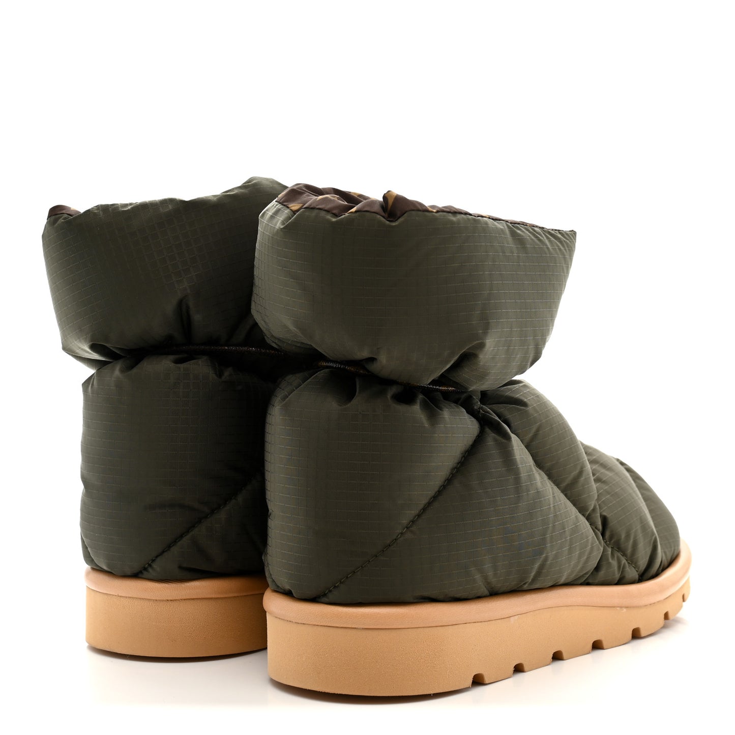 Nylon Monogram Pillow Comfort Ankle Boot 37 Khaki