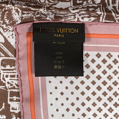 Louis Vuitton Silk Carre Paris Square Scarf Rose Brown 3 of 3